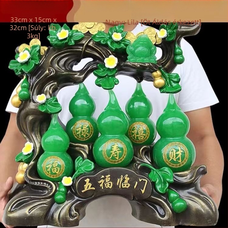 Gourd alakú díszfigura szintetikus gyantából – modern művészet dekoráció nappaliba és előszobába; Anyag: szintetikus gyanta; Márka: Qing Lianxing; Kategória: Gyanta kézművesség