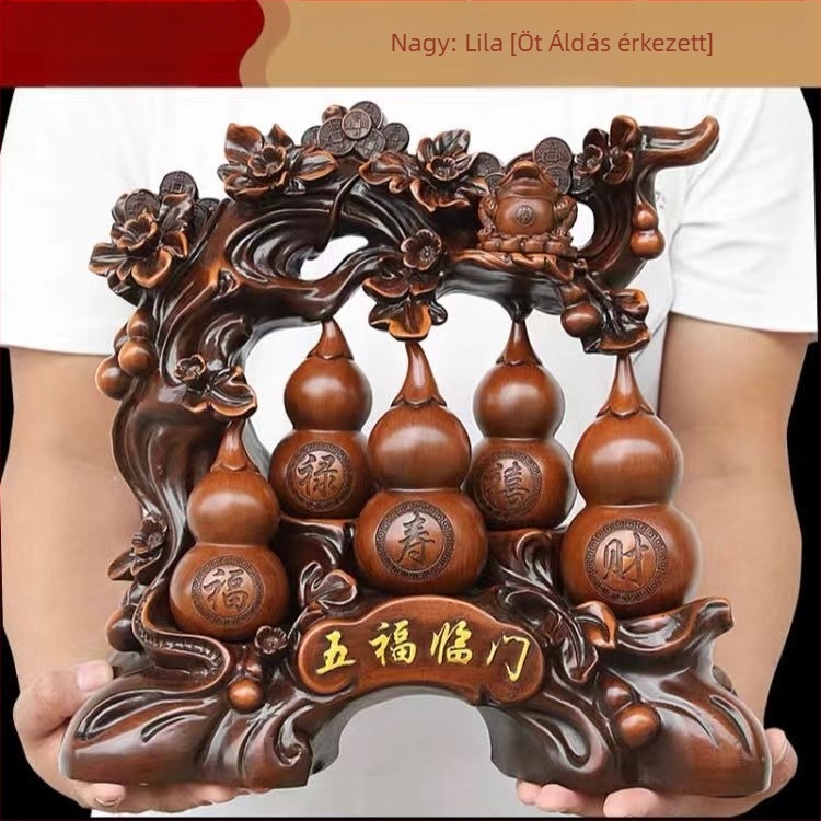 Gourd alakú díszfigura szintetikus gyantából – modern művészet dekoráció nappaliba és előszobába; Anyag: szintetikus gyanta; Márka: Qing Lianxing; Kategória: Gyanta kézművesség