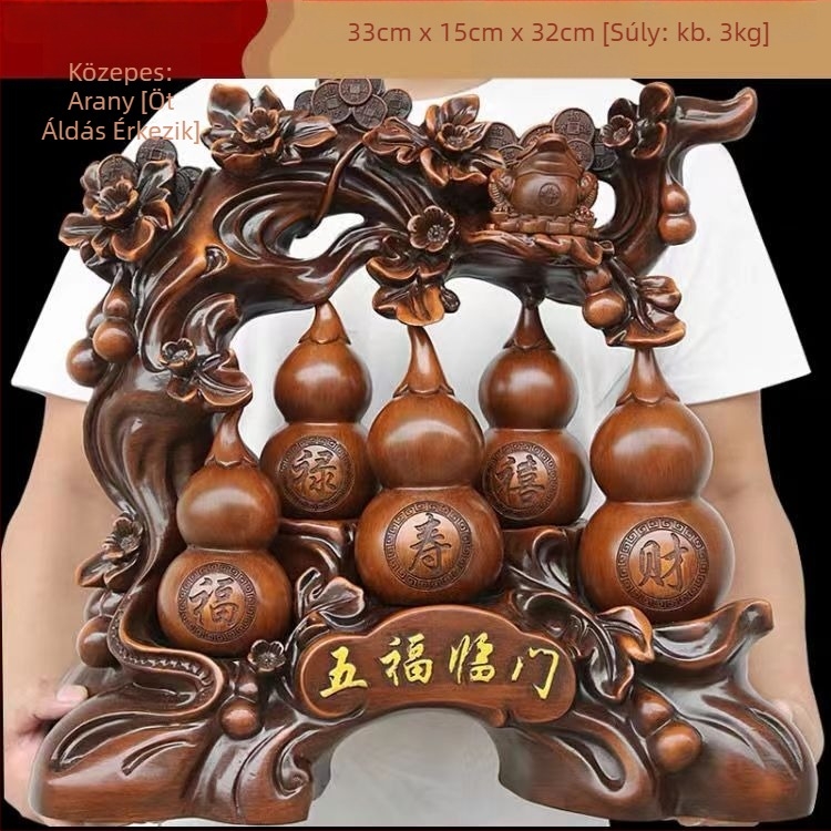 Gourd alakú díszfigura szintetikus gyantából – modern művészet dekoráció nappaliba és előszobába; Anyag: szintetikus gyanta; Márka: Qing Lianxing; Kategória: Gyanta kézművesség