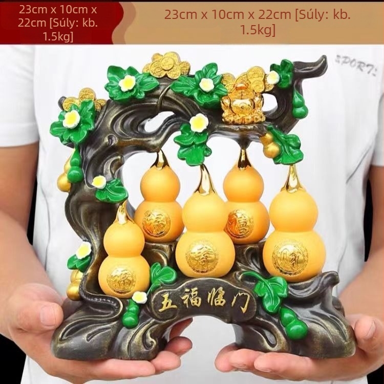 Gourd alakú díszfigura szintetikus gyantából – modern művészet dekoráció nappaliba és előszobába; Anyag: szintetikus gyanta; Márka: Qing Lianxing; Kategória: Gyanta kézművesség