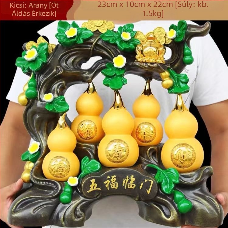 Gourd alakú díszfigura szintetikus gyantából – modern művészet dekoráció nappaliba és előszobába; Anyag: szintetikus gyanta; Márka: Qing Lianxing; Kategória: Gyanta kézművesség