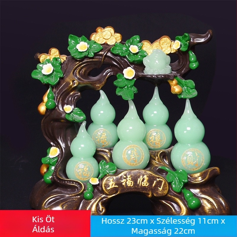 Gourd alakú díszfigura szintetikus gyantából – modern művészet dekoráció nappaliba és előszobába; Anyag: szintetikus gyanta; Márka: Qing Lianxing; Kategória: Gyanta kézművesség