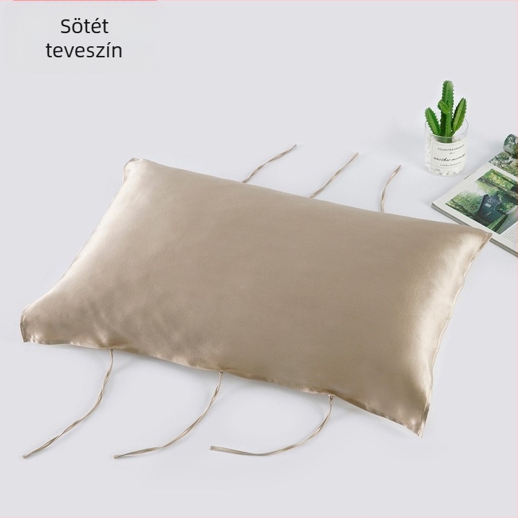 Mulberry selyem párnahuzat törölköző, 30 Momme, zsinórrel, 100% selyem, hajápolás, kényelmes alvás