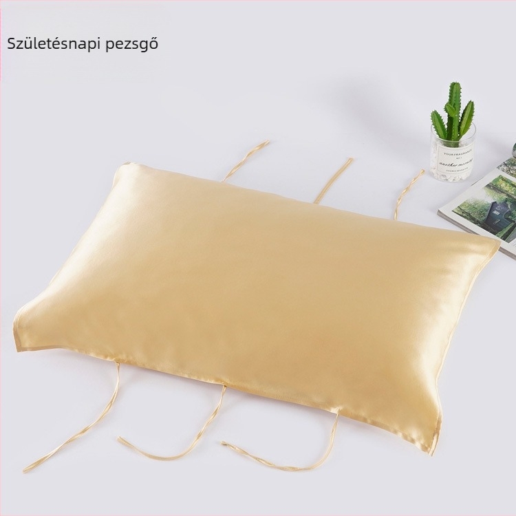 Mulberry selyem párnahuzat törölköző, 30 Momme, zsinórrel, 100% selyem, hajápolás, kényelmes alvás