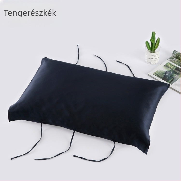 Mulberry selyem párnahuzat törölköző, 30 Momme, zsinórrel, 100% selyem, hajápolás, kényelmes alvás