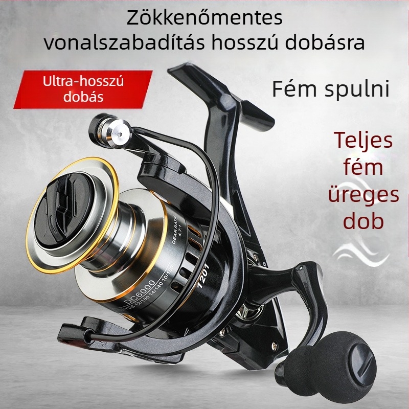 Teljesen fémből készült spiningorsó, mély dob, előfék, cserélhető fogantyú balra és jobbra, alkalmas tengeri és szikláknál történő horgászatra