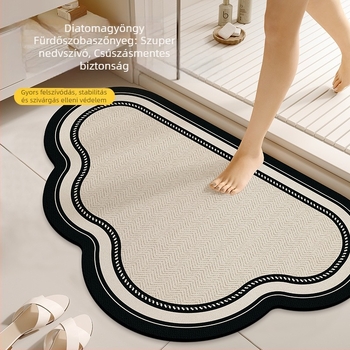 Diatomita agyagból készített fürdőszobai szőnyeg, modern minimalista stílus, mosható