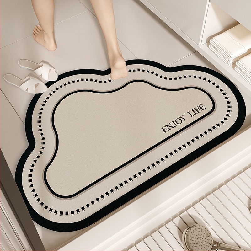 Diatomita agyagból készített fürdőszobai szőnyeg, modern minimalista stílus, mosható