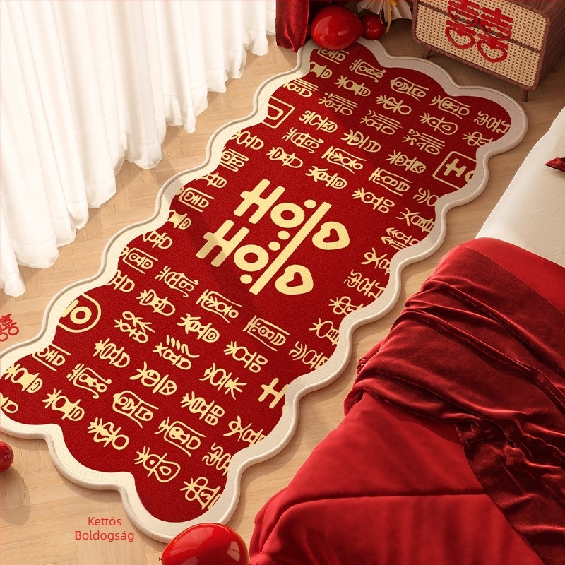 Geometriai mintázatú poliészter szőnyeg nappalira és hálószobába, nyomtatott felület, kézzel mosható