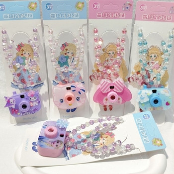 Gyerekeknek készült rajzfilmszerű hercegnő nyaklánc gyöngyös függővel, műanyag/gyanta, golyó lánc, 3–10 éveseknek