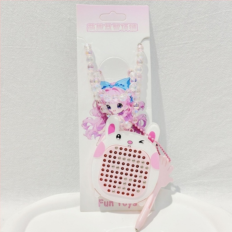 Gyerekeknek készült rajzfilmszerű hercegnő nyaklánc gyöngyös függővel, műanyag/gyanta, golyó lánc, 3–10 éveseknek