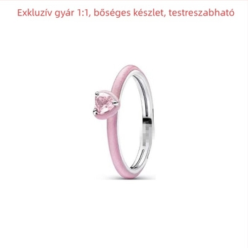 Uniszex 925-ös ezüst gyűrű geometriai mintával és cirkóniával, könnyed luxus stílusban