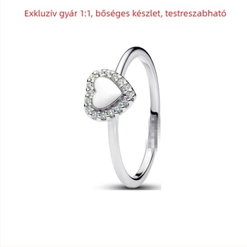 Uniszex 925-ös ezüst gyűrű geometriai mintával és cirkóniával, könnyed luxus stílusban