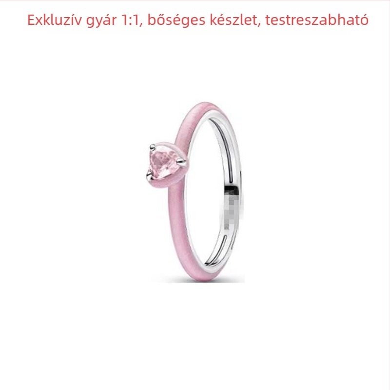 Uniszex 925-ös ezüst gyűrű geometriai mintával és cirkóniával, könnyed luxus stílusban