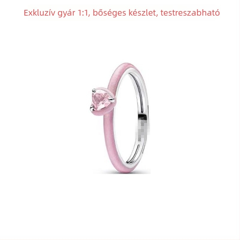 Uniszex 925-ös ezüst gyűrű geometriai mintával és cirkóniával, könnyed luxus stílusban