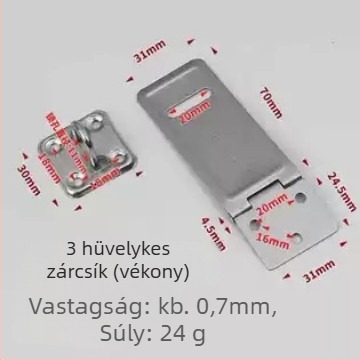 Pin-típusú ajtózár rozsdamentes acélból, zárlemez, felületre szerelt, modern minimalist stílus