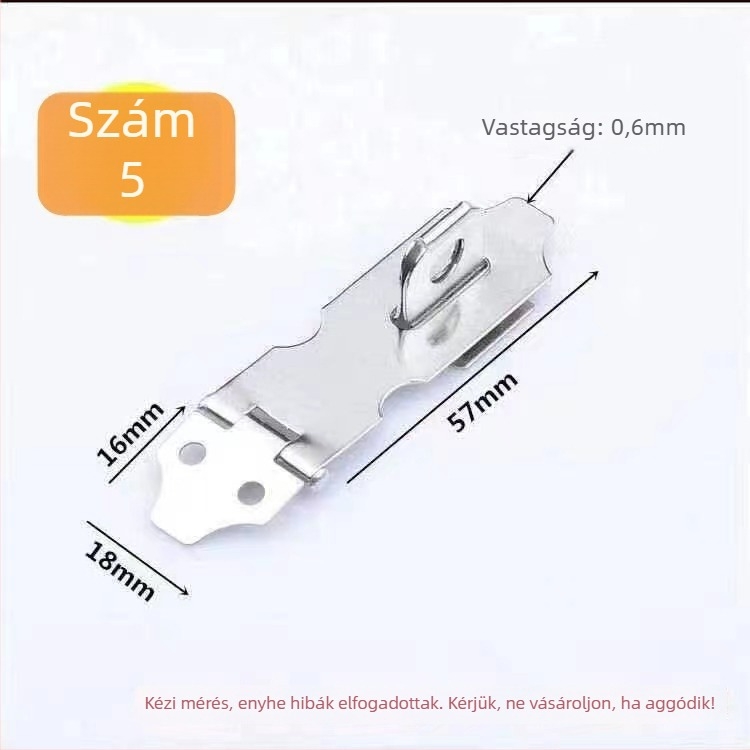 Pin-típusú ajtózár rozsdamentes acélból, zárlemez, felületre szerelt, modern minimalist stílus