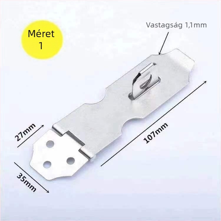 Pin-típusú ajtózár rozsdamentes acélból, zárlemez, felületre szerelt, modern minimalist stílus