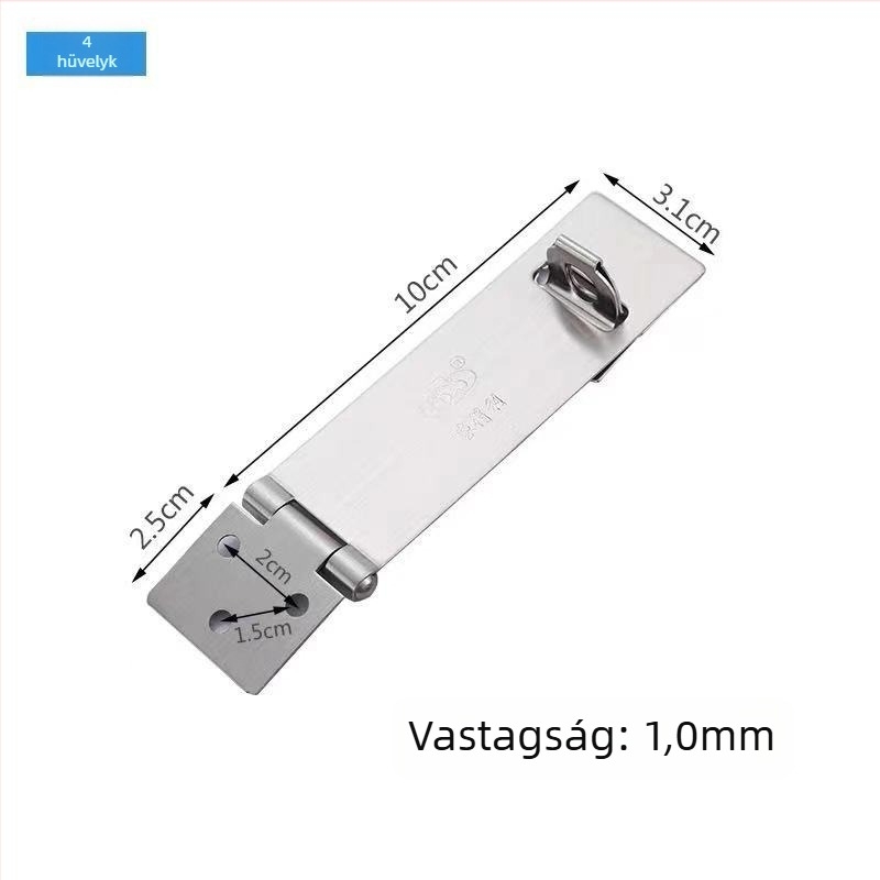 Pin-típusú ajtózár rozsdamentes acélból, zárlemez, felületre szerelt, modern minimalist stílus