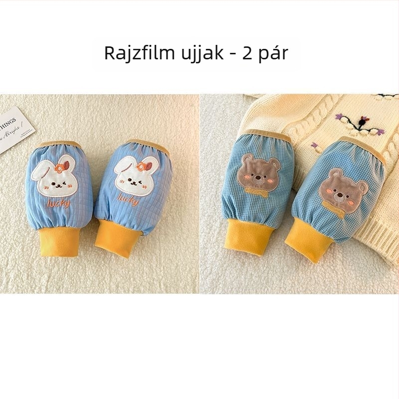 Gyerekeknek szóló velúr ujjvédők, egyszínű, meleg, uniszex, 3–8 évesek, tavaszi használatra