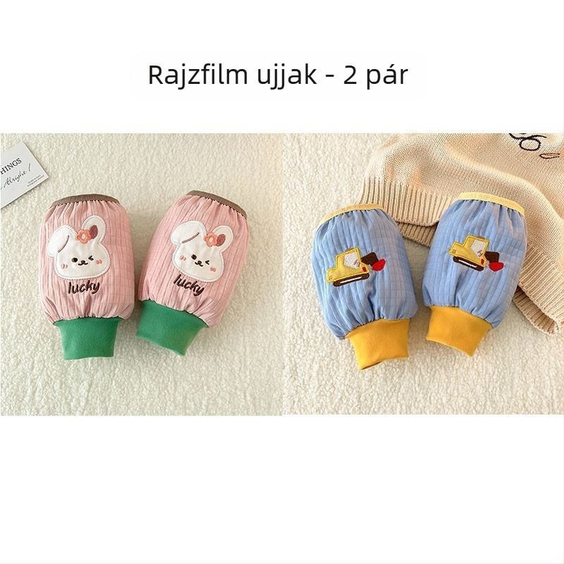 Gyerekeknek szóló velúr ujjvédők, egyszínű, meleg, uniszex, 3–8 évesek, tavaszi használatra