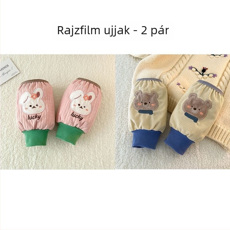Gyerekeknek szóló velúr ujjvédők, egyszínű, meleg, uniszex, 3–8 évesek, tavaszi használatra