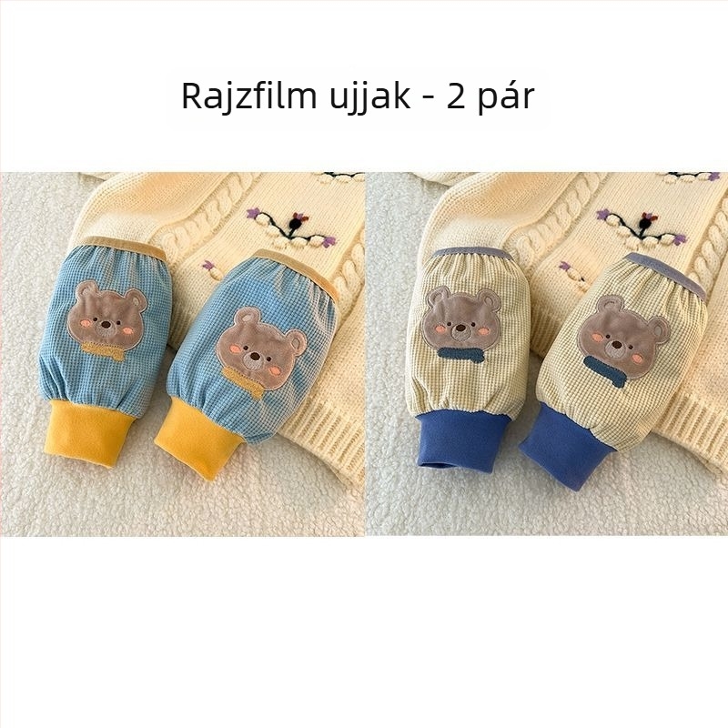 Gyerekeknek szóló velúr ujjvédők, egyszínű, meleg, uniszex, 3–8 évesek, tavaszi használatra