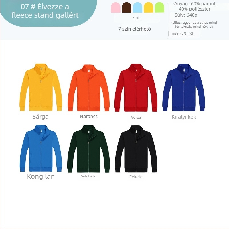 Pamut kapucnis pulóver, hosszú ujjú, vastag anyag, egyedi logó nyomtatással osztályos uniforméhoz, őszi-téli