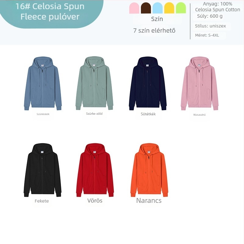 Pamut kapucnis pulóver, hosszú ujjú, vastag anyag, egyedi logó nyomtatással osztályos uniforméhoz, őszi-téli