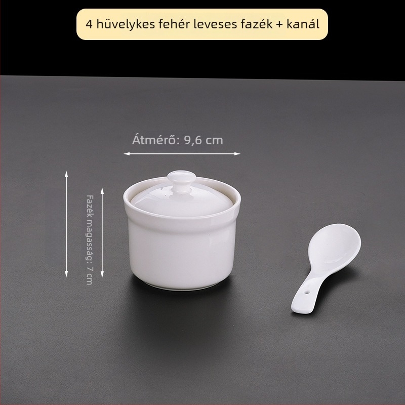 Szállodai porcelán tál, modern minimalista dizájn; ideális levesekhez, pörköltökhöz és párolt tojásokhoz; üzleti ajándék