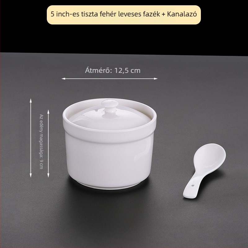 Szállodai porcelán tál, modern minimalista dizájn; ideális levesekhez, pörköltökhöz és párolt tojásokhoz; üzleti ajándék