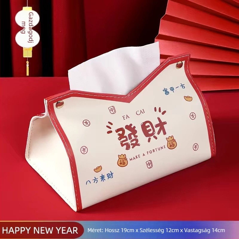 Bőr anyagú zsepiadagoló doboz, modell V-mouth, asztali felszerelés, vízálló és többfunkciós (Anyag: bőr; Modell: V-mouth; Felszerelés: asztali; Funkciók: vízálló, többfunkciós; Csomagolás: 500 db)