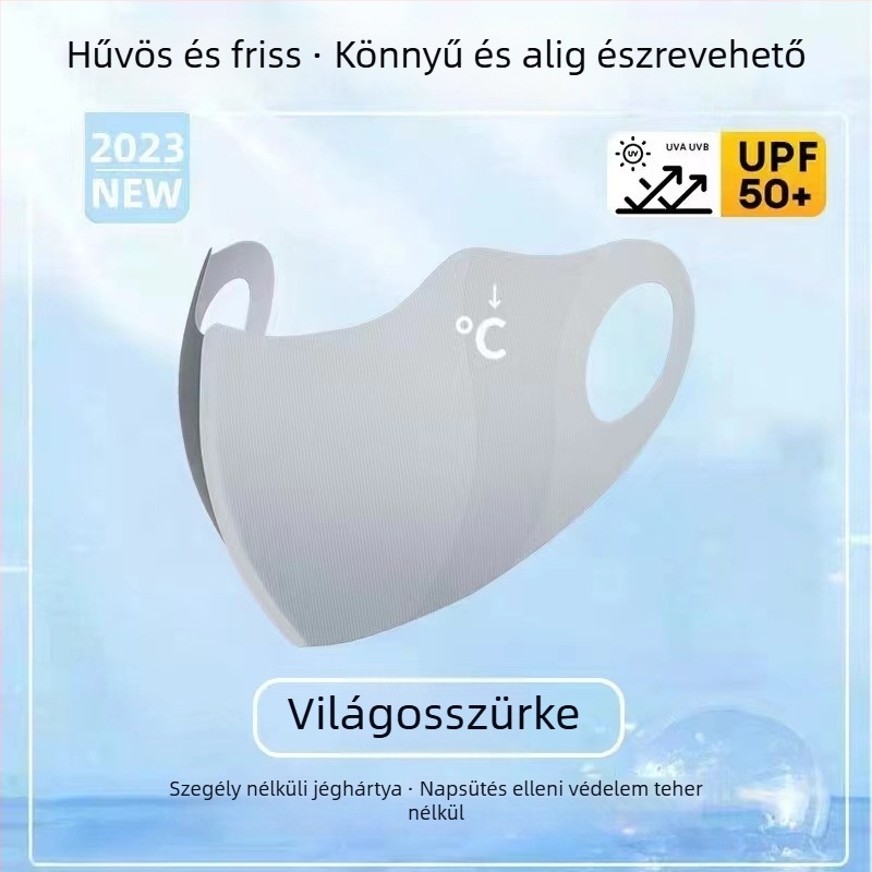 Uniszex UV-szűrő maszk, légáteresztő ice silk anyagból, fülhorgos kialakítás, UV védelem, ideális nyárra, tavasszal és őszre