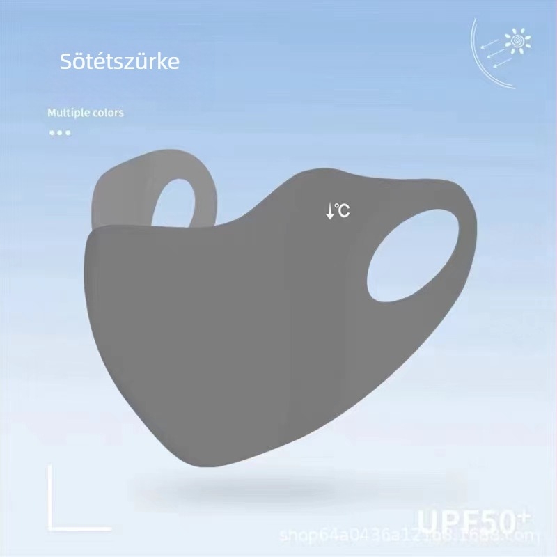 Uniszex UV-szűrő maszk, légáteresztő ice silk anyagból, fülhorgos kialakítás, UV védelem, ideális nyárra, tavasszal és őszre