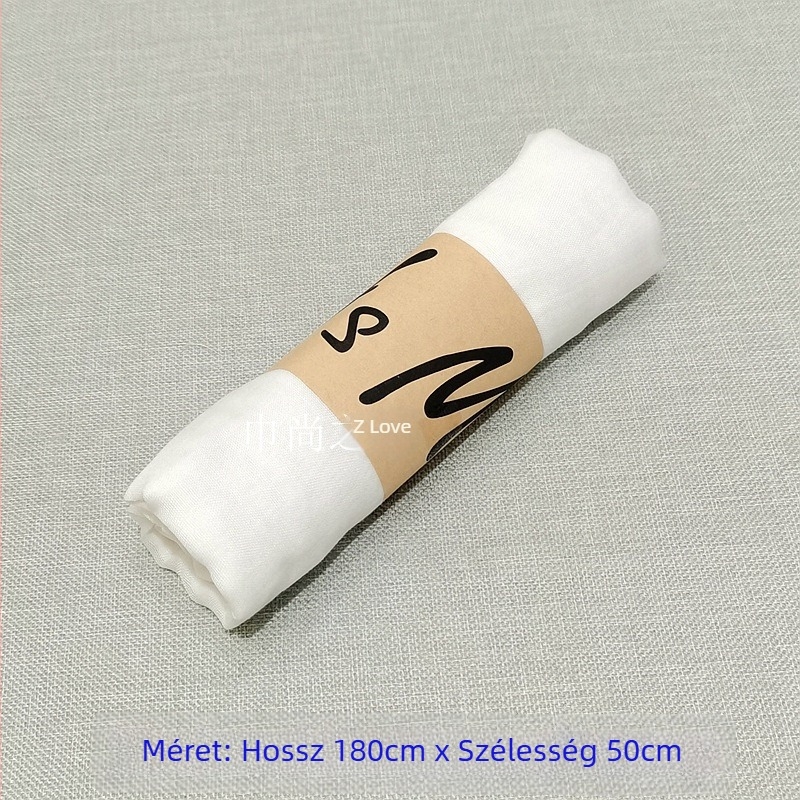 Női pamut-len sál, egyszínű, meleg piros, őszi-téli szezonra