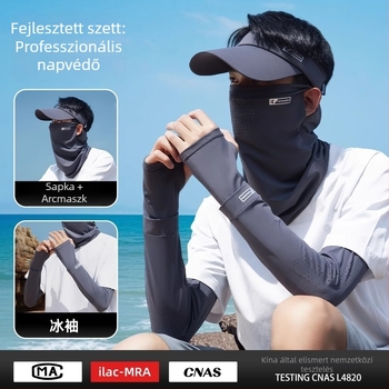 UV-védő maszkos napsapka kültéri sportokhoz, légáteresztő nylon Ice Silk nyakvédő, kerékpározáshoz és horgászathoz