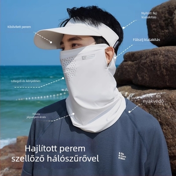 UV-védő maszkos napsapka kültéri sportokhoz, légáteresztő nylon Ice Silk nyakvédő, kerékpározáshoz és horgászathoz