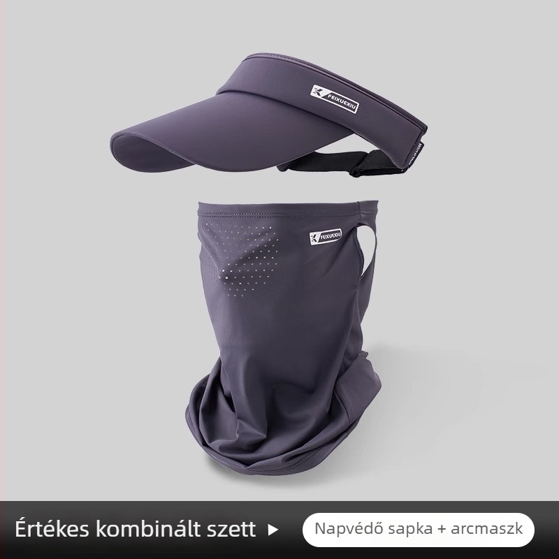 UV-védő maszkos napsapka kültéri sportokhoz, légáteresztő nylon Ice Silk nyakvédő, kerékpározáshoz és horgászathoz