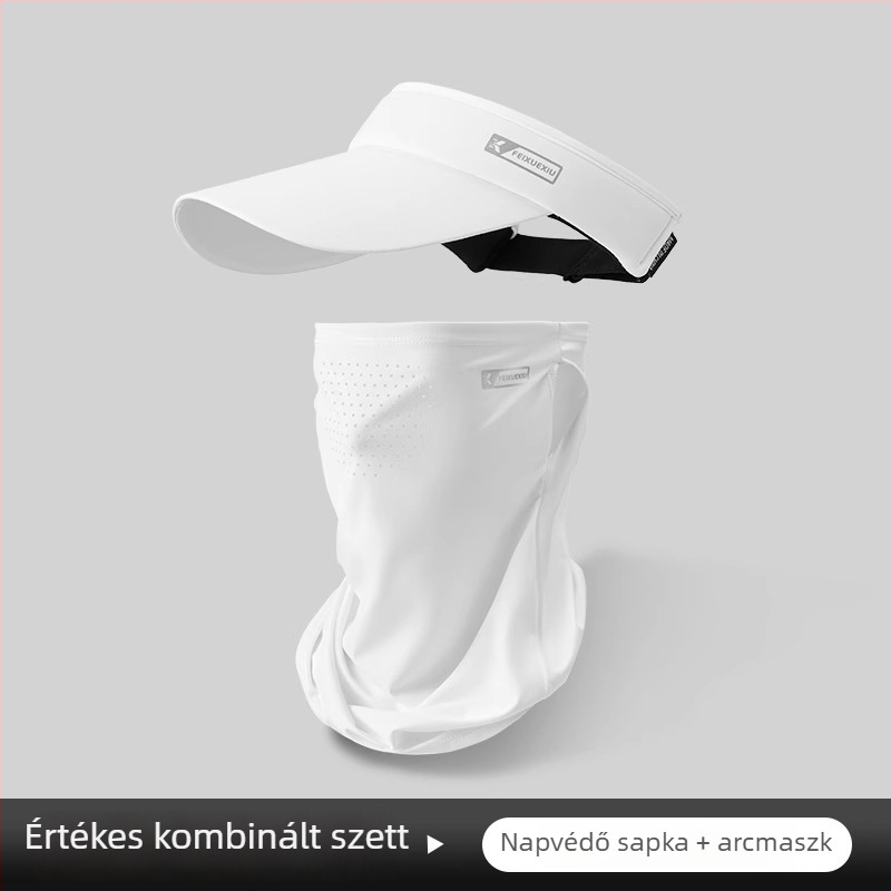 UV-védő maszkos napsapka kültéri sportokhoz, légáteresztő nylon Ice Silk nyakvédő, kerékpározáshoz és horgászathoz