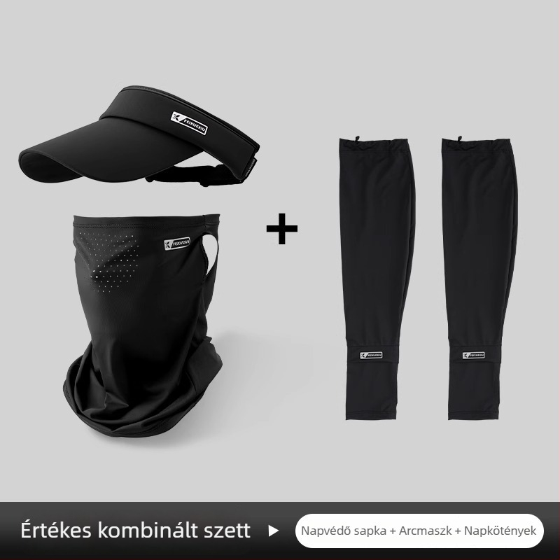 UV-védő maszkos napsapka kültéri sportokhoz, légáteresztő nylon Ice Silk nyakvédő, kerékpározáshoz és horgászathoz