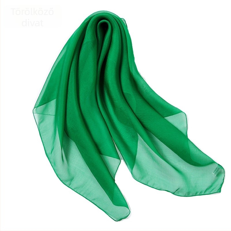 70x70 cm egyszínű chiffon négyszögletes kendő, rózsaszín, koreai stílus