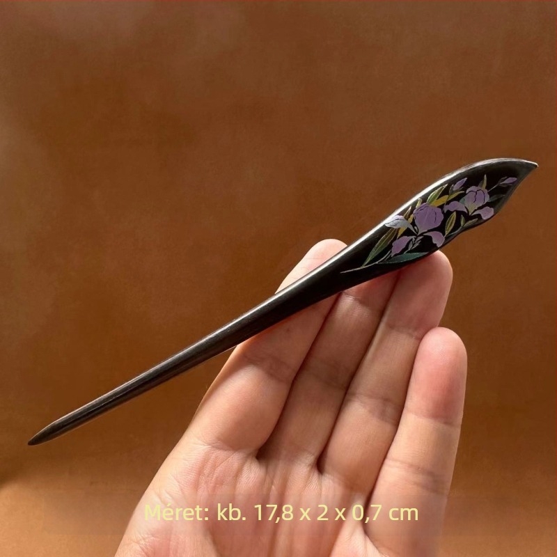 Hajtű ebonfa, minimalist stílus, virágos lakkozott díszítés, Dongyang, 2024 nyár
