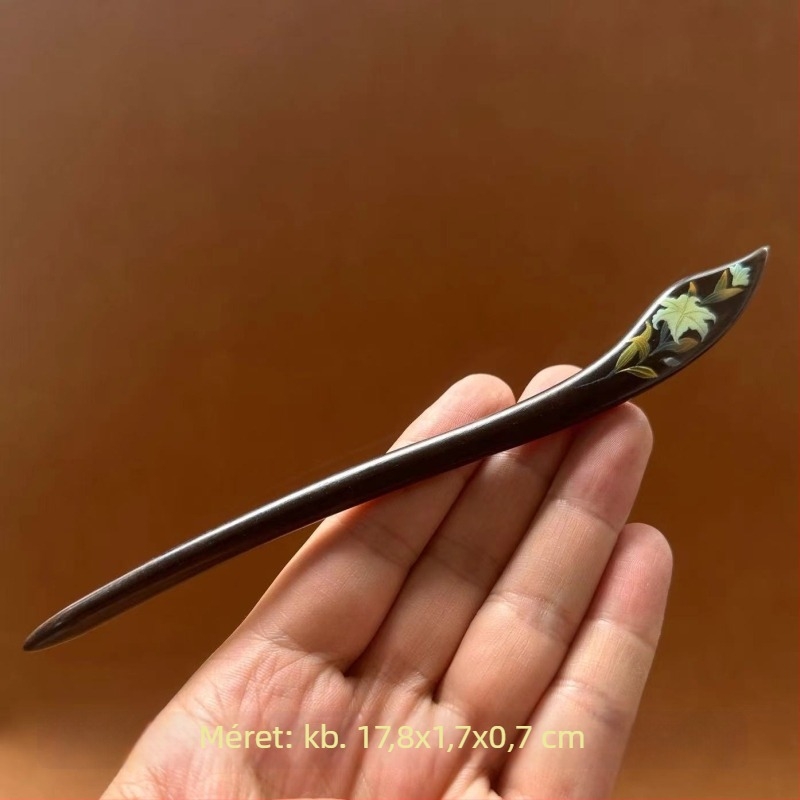 Hajtű ebonfa, minimalist stílus, virágos lakkozott díszítés, Dongyang, 2024 nyár