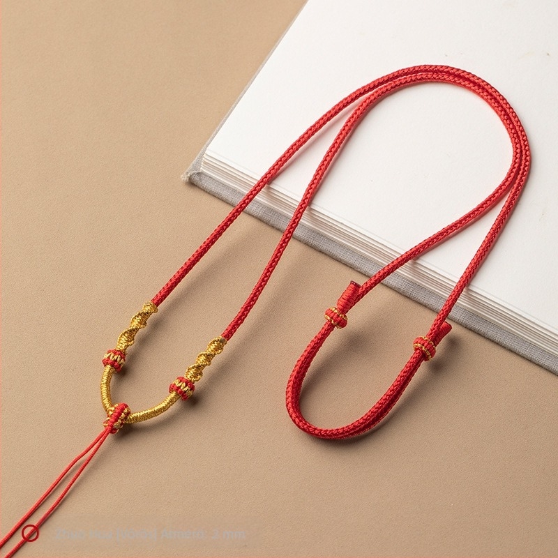 Kötélmedálos nyaklánc, kézzel szőtt, állítható zsinórral, Craftsman ékszerek, 2024 ősz