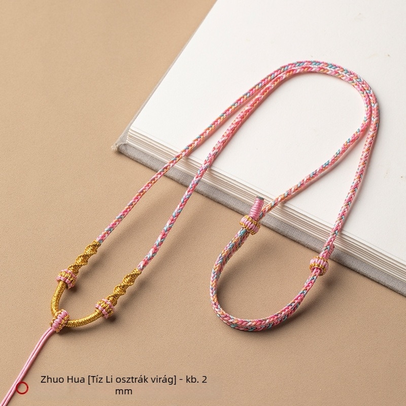 Kötélmedálos nyaklánc, kézzel szőtt, állítható zsinórral, Craftsman ékszerek, 2024 ősz