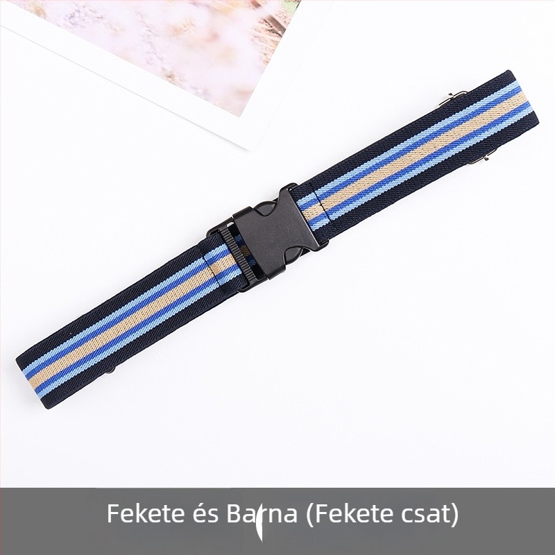 Uniszex elasztikus szövött öv állítható csattal és elasztikus derékszíj