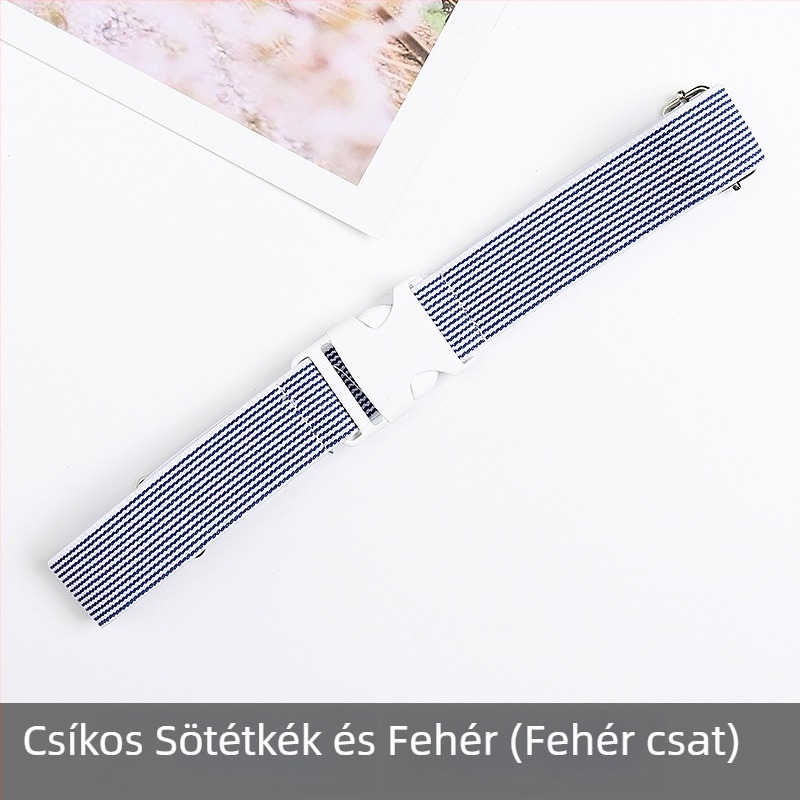 Uniszex elasztikus szövött öv állítható csattal és elasztikus derékszíj