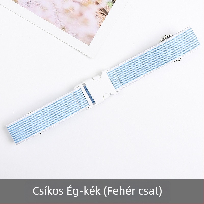 Uniszex elasztikus szövött öv állítható csattal és elasztikus derékszíj