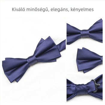 Férfi csokornyakkendő koreai stílusú, lapos fejű, jacquard szövés, monokróm