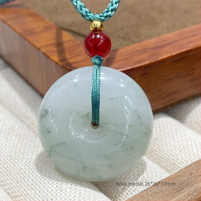 Tianshan jáde medál Ruyi Buddha dizájnnal, nyaklánc